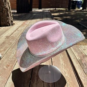 Small flaw- Pink Rhinestone cowboy hat